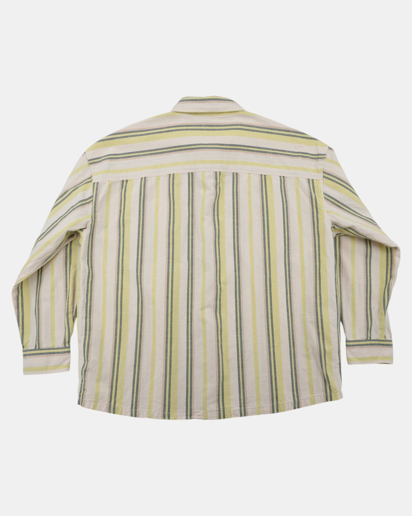 Dickies Green & Yellow Striped Button Down Shirt Men's 2XL