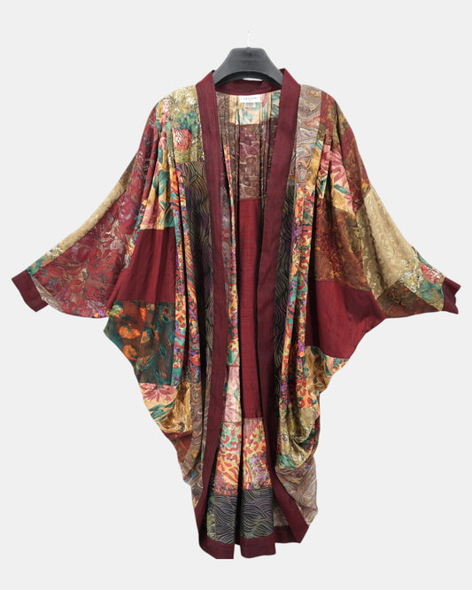 Maggie Shepherd Patchwork Silk Blend Kimono Jacket