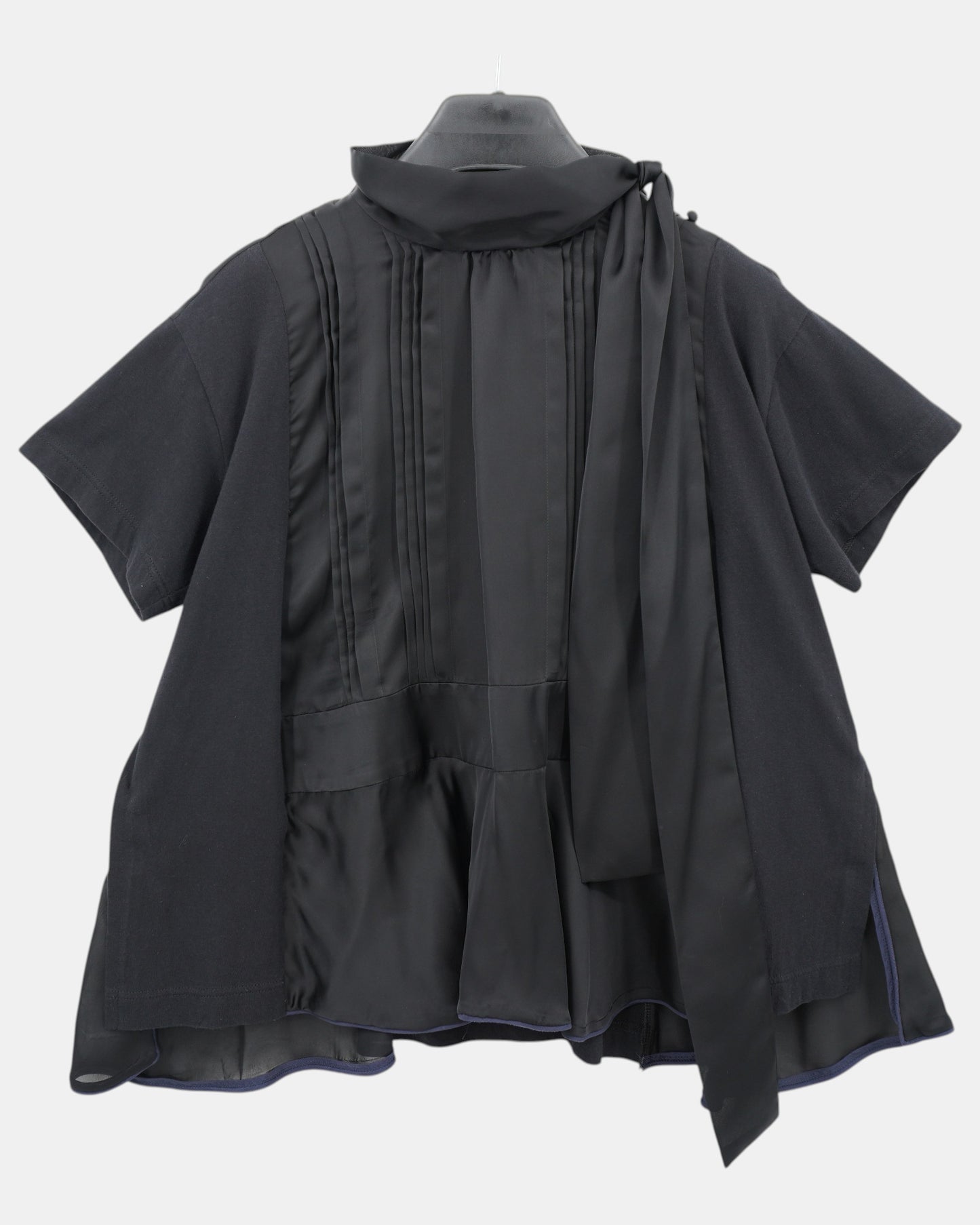 Sacai Black Tie Neck Top Japan Size 3