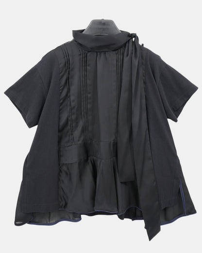Sacai Black Tie Neck Top Japan Size 3