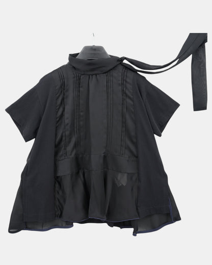 Sacai Black Tie Neck Top Japan Size 3