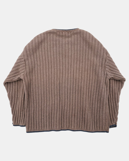 Vintage Brown Structure Henley Sweater Men's XL