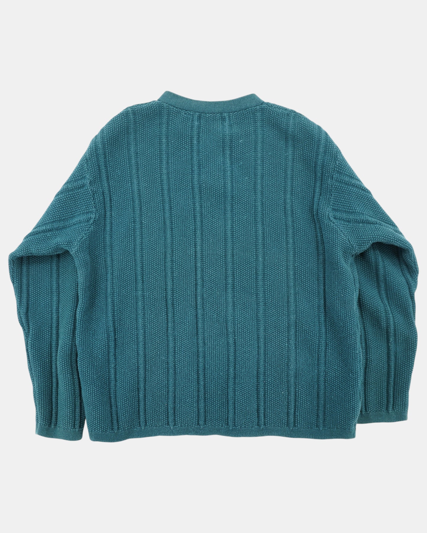 Vintage Teal Structure Heavyweight Henley Top XL