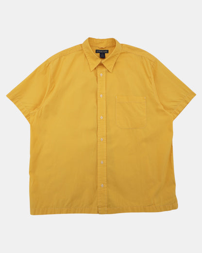 Vintage Structure Yellow Short Sleeve Button Down Shirt XL