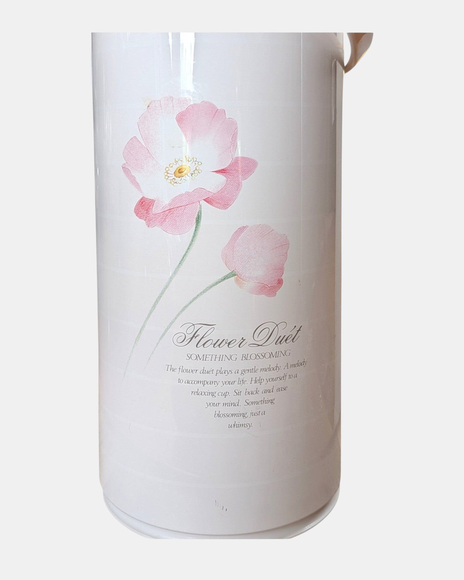 Bubu Future Online Zojirushi 2.45L thermal airpot with vintage pink Duet Flower floral print, made in Japan.