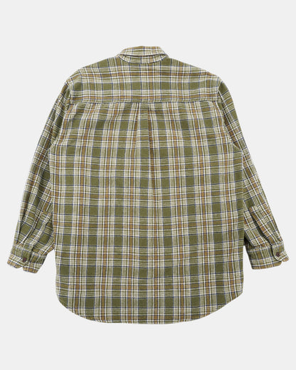 Vintage Structure Green Flannel Shirt Men's Small