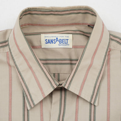 Vintage Sansabelt Shop Striped Button Down Shirt Men's Large