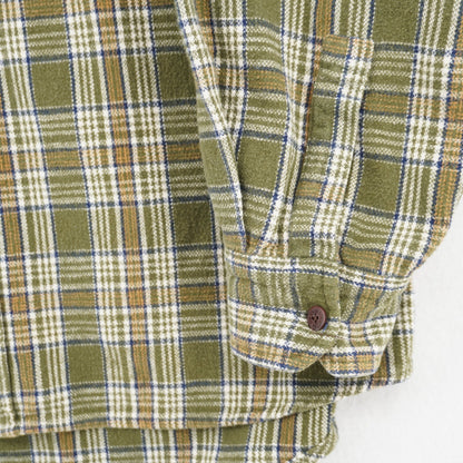 Vintage Structure Green Flannel Shirt Men's Small