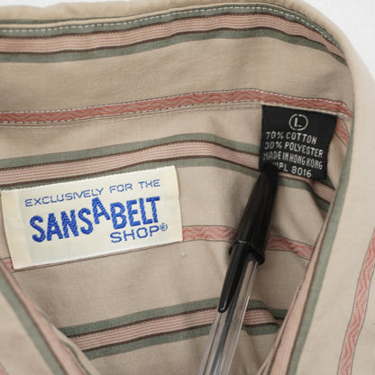Vintage Sansabelt Shop Striped Button Down Shirt Men's Large