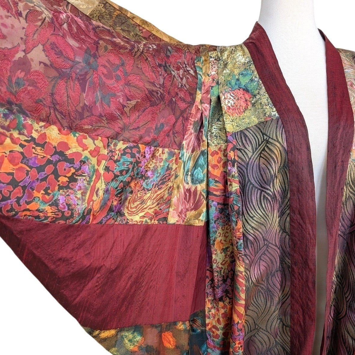 Maggie Shepherd Patchwork Silk Blend Kimono Jacket