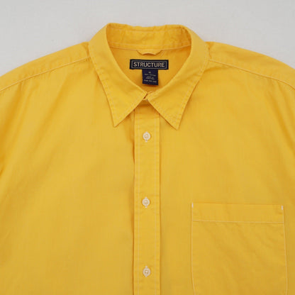 Vintage Structure Yellow Short Sleeve Button Down Shirt XL