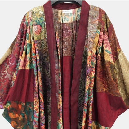 Maggie Shepherd Patchwork Silk Blend Kimono Jacket