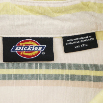 Dickies Green & Yellow Striped Button Down Shirt Men's 2XL