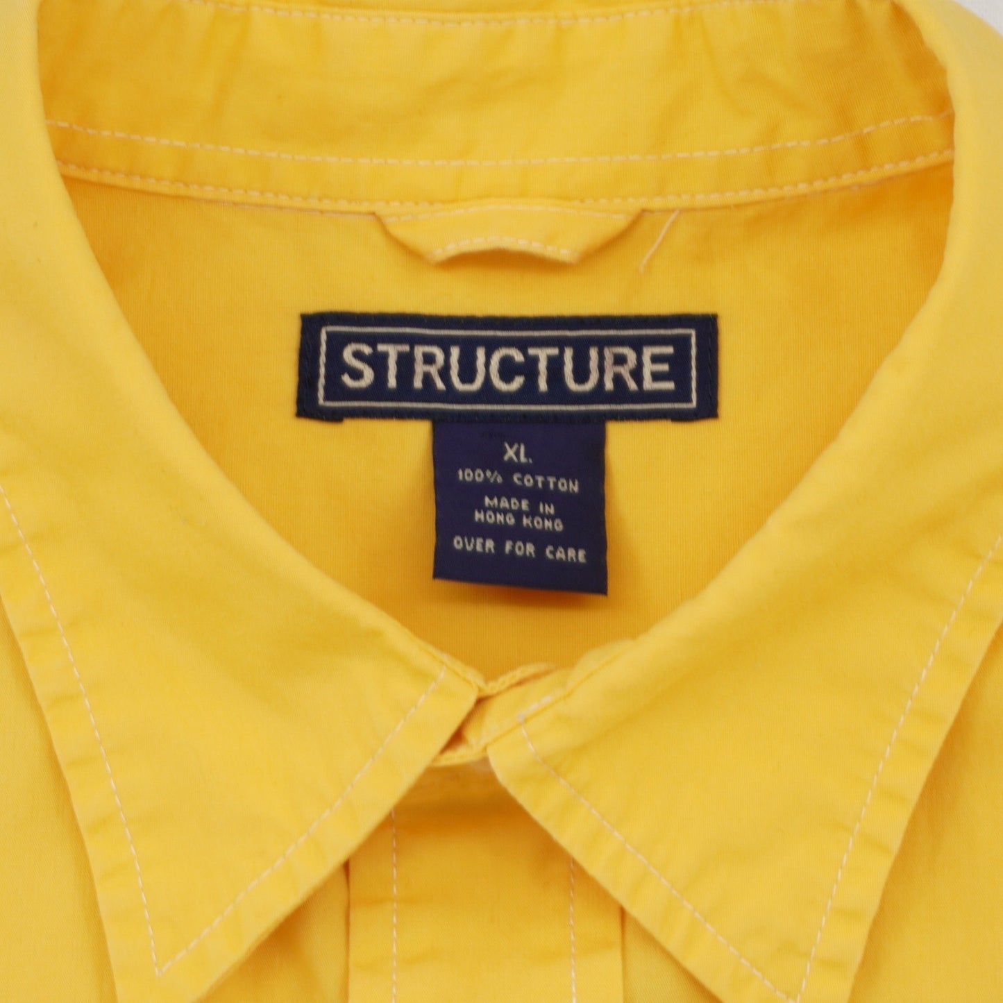 Vintage Structure Yellow Short Sleeve Button Down Shirt XL